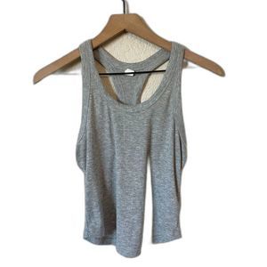 Old Navy Small Heather Gray Ultra Lite Ribbed Cropped Racerback Tank Top